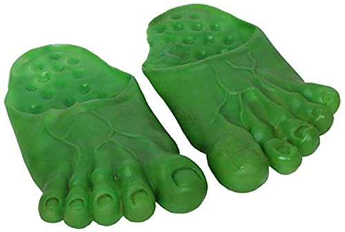 TEPET 1 par de Pantuflas Monster Feet Big Foot Pantuflas Halloween Cosplay Accesorios para Disfraces Hulk Green Giant Feet Pantuflas Calcetines para Halloween