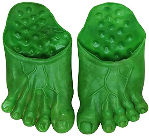 TEPET 1 par de Pantuflas Monster Feet Big Foot Pantuflas Halloween Cosplay Accesorios para Disfraces Hulk Green Giant Feet Pantuflas Calcetines para Halloween