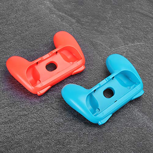 Teror Empuñaduras para Juegos, empuñaduras ergonómicas para Juegos, Funda Protectora antidesgaste para el Controlador, Apta para Nin_tendo Switch Joy-con(Rojo + Azul 2 Piezas)