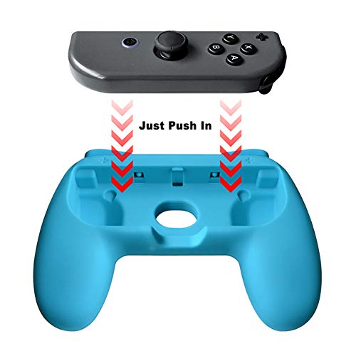 Teror Empuñaduras para Juegos, empuñaduras ergonómicas para Juegos, Funda Protectora antidesgaste para el Controlador, Apta para Nin_tendo Switch Joy-con(Rojo + Azul 2 Piezas)