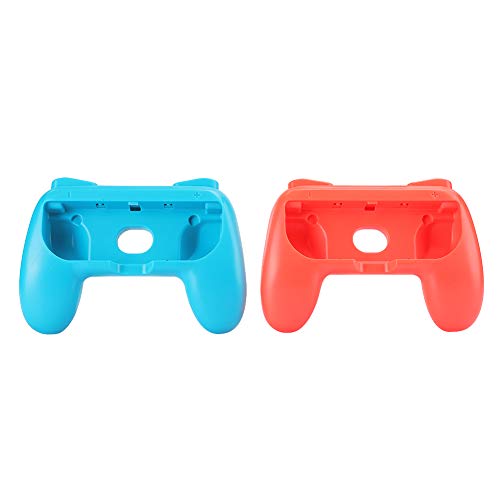 Teror Empuñaduras para Juegos, empuñaduras ergonómicas para Juegos, Funda Protectora antidesgaste para el Controlador, Apta para Nin_tendo Switch Joy-con(Rojo + Azul 2 Piezas)