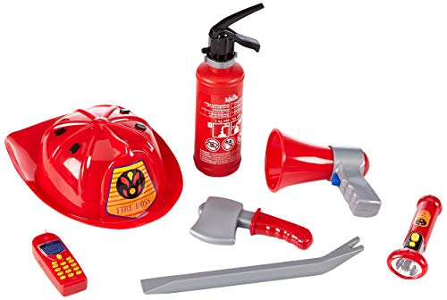 Theo Klein-8967 Set de bomberos con 7 piezas, juguete, Multicolor (8967)