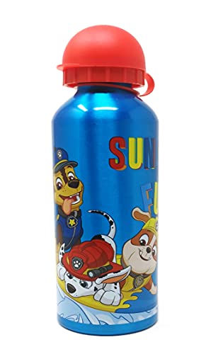 Theonoi Juego de desayuno de 2 piezas para niños, 1 fiambrera para sándwich y 1 botella de aluminio/botella de agua de aluminio (Paw Patrol)