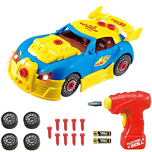 Think Gizmos Coche de carreras tipo juguete desmontable - Juguete de construcción con kit de herra-mientas - Juguetes niños 2 años y más - Juegos educativos montaje coche de juguete - Nueva Versión 3