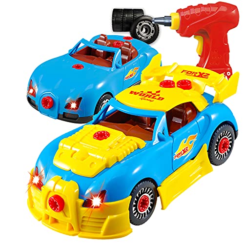 Think Gizmos Coche de carreras tipo juguete desmontable - Juguete de construcción con kit de herra-mientas - Juguetes niños 2 años y más - Juegos educativos montaje coche de juguete - Nueva Versión 3