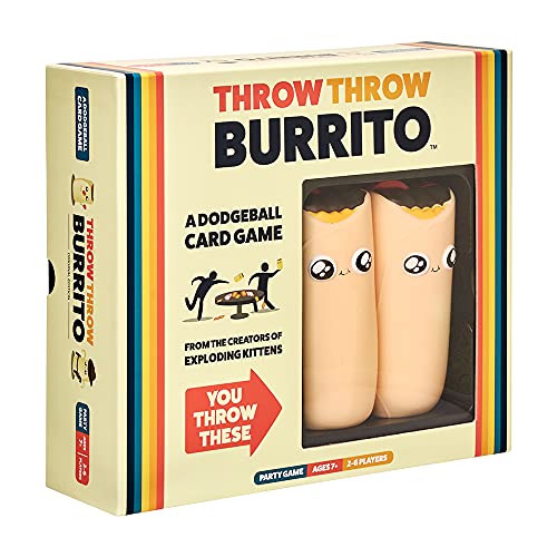 Throw Throw Burrito by Exploding Kittens - A Dodgeball Card Game - Family-Friendly Party Games - Card Games for Adults, Teens & Kids - Juego de cartas en Inglés