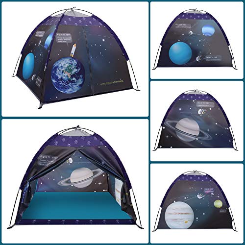 Tienda de Campaña para Niños, Exqline Tienda de Juegos, Tema del Planeta Espacial Tienda Emergente con Bolsa Portátil, Teatro Carpa para Interior y Exterior, Jardín, Camping, Regalo para Niños