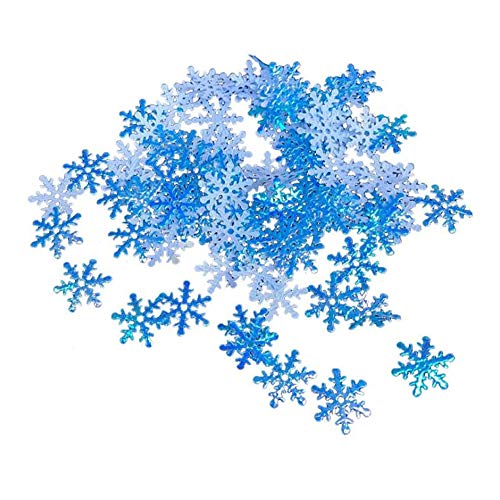 Tingz 600 Piezas de Confeti de Copos de Nieve,Papel de Copo de Nieve Artificial Blanco y Azul en Escamas para Christmas Wonderland Winter Frozen Party Boda Cumpleaños Fiesta Decoraciones Suministros