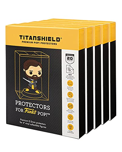 TitanShield Funda protectora de 0,5 mm, compatible con Funko – Figuras de vinilo Pop! de 4 pulgadas (100 unidades)