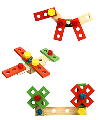 Tlingit Construcción Juguetes Niños Herramientas de Madera Juego Caja Carpintero 35 Pcs DIY Toys 4 Años y Más