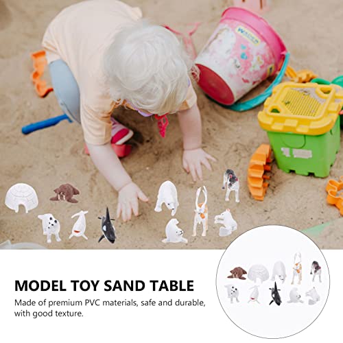 Toddmomy Conjunto de Juguetes de Figuras de Osos Polares: 10 Unids Polar Animal Playset Playset Incluye El Lobo de Oso Polar Regalo para Niños Pequeños para Niños