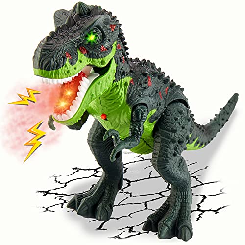 TOEY PLAY Eléctrico Dinosaurio Juguete T-Rex Dinosaurios Figuras Luz Sonido Niebla de Agua Caminar Juguetes Educativo Niño Niña 3 Años