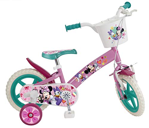 Toimsa 609 EN71 - Bicicleta infantil con licencia de Minnie Mouse de 12 pulgadas, de 3 a 5 años, color blanco , color/modelo surtido