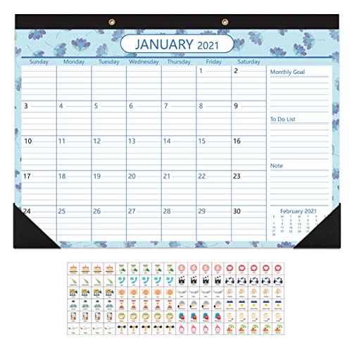 Tomaibaby Calendario de Escritorio 2021 Calendario de Pared Calendario de Almohadilla de Escritorio El Planificador del Año Escolar Va Desde Enero de 2021 hasta Diciembre de 2022 - 43 X 31