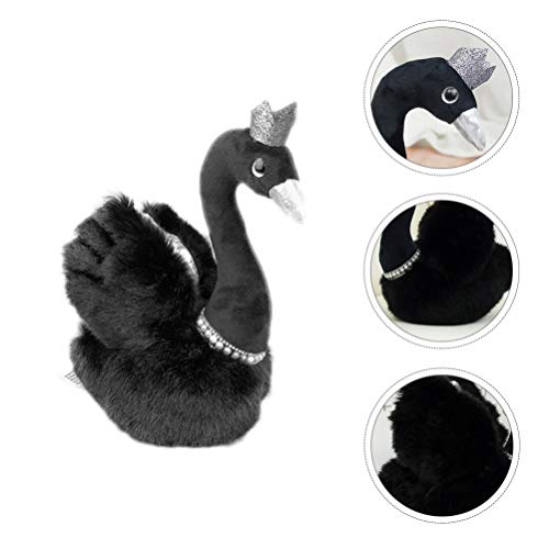 Tomaibaby Peluche de cisne, juguete de peluche, corona, muñeca de peluche, juguete Swan, figura para habitación infantil, decoración de 23 cm, color negro