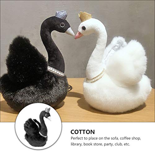 Tomaibaby Peluche de cisne, juguete de peluche, corona, muñeca de peluche, juguete Swan, figura para habitación infantil, decoración de 23 cm, color negro