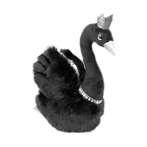 Tomaibaby Peluche de cisne, juguete de peluche, corona, muñeca de peluche, juguete Swan, figura para habitación infantil, decoración de 23 cm, color negro