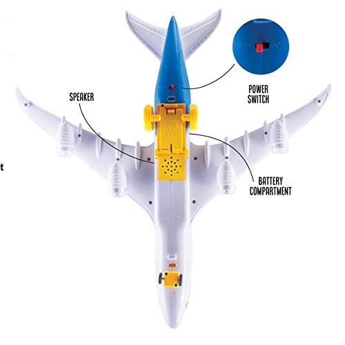 Top Race Airplane Airbus Toy Modelo con hermosas luces intermitentes atractivas y música ruidosa, acción Bump and Go, juguetes para niños niños de 3, 4, 5 y 6 años A380