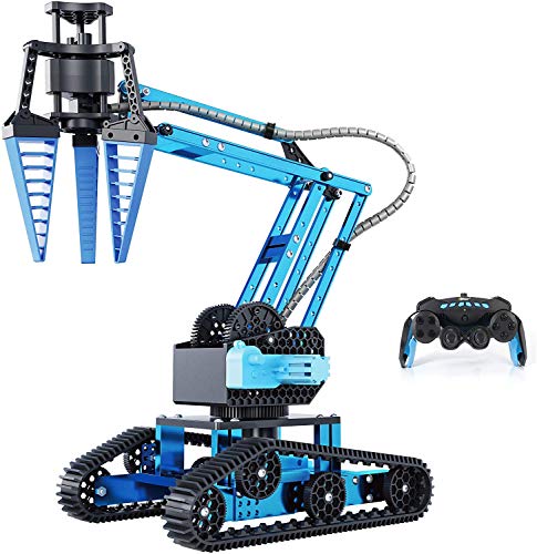 Top Race Brazo robótico de Control Remoto, Kit de construcción de Brazo robótico mecánico de aleación metálica, Robot excavador de vástago Desmontable DIY