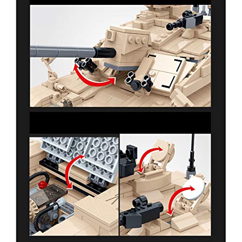 Tosbess Tanque Bloques de Construccion Militar Tanque Juguete Compatible con Lego SWAT Policía Figuras para Niños y Adulto（1467 Piezas）