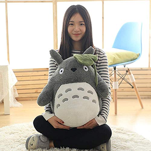 Totoro muñeca de Peluche de Juguete de Felpa Almohada Decorativa Perfecta for Unas Vacaciones de cumpleaños de la Novia de Regalo Kid (Hoja de Loto) (Size : S)