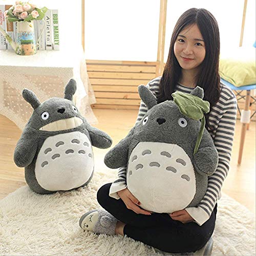 Totoro muñeca de Peluche de Juguete de Felpa Almohada Decorativa Perfecta for Unas Vacaciones de cumpleaños de la Novia de Regalo Kid (Hoja de Loto) (Size : S)