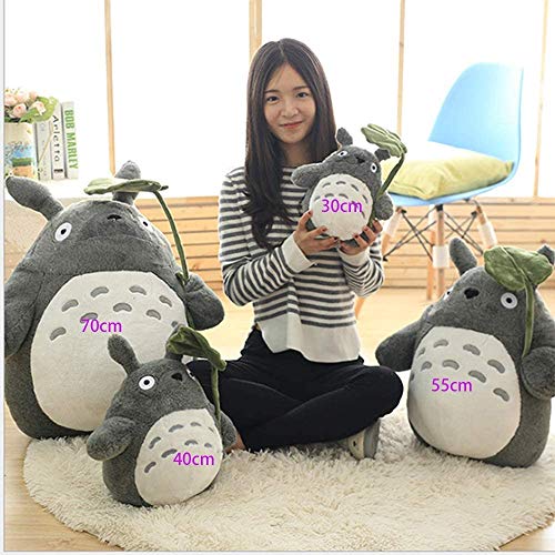 Totoro muñeca de Peluche de Juguete de Felpa Almohada Decorativa Perfecta for Unas Vacaciones de cumpleaños de la Novia de Regalo Kid (Hoja de Loto) (Size : S)