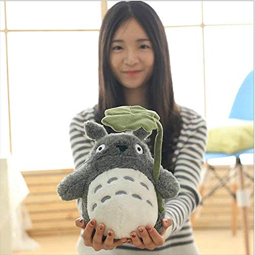 Totoro muñeca de Peluche de Juguete de Felpa Almohada Decorativa Perfecta for Unas Vacaciones de cumpleaños de la Novia de Regalo Kid (Hoja de Loto) (Size : S)