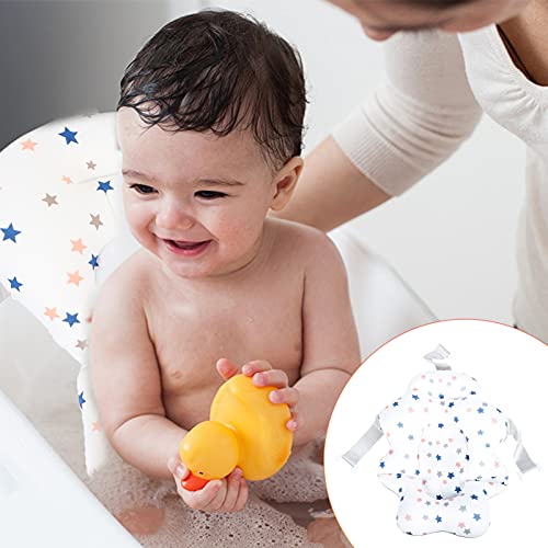 TOYANDONA Almohadilla de Baño para Bebé Forma de Nube de Estrellas Mini Cama de Baño Bañera Soporte Almohada Cojín Tumbona Insertar Alfombra de Secado Rápido Comodidad Antideslizante