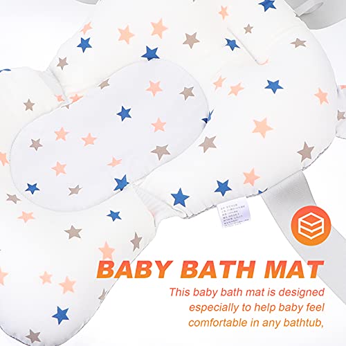 TOYANDONA Almohadilla de Baño para Bebé Forma de Nube de Estrellas Mini Cama de Baño Bañera Soporte Almohada Cojín Tumbona Insertar Alfombra de Secado Rápido Comodidad Antideslizante