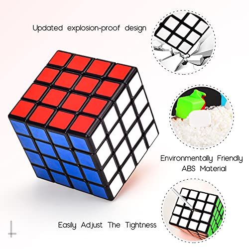 TOYESS Cubo de Mágico 4x4 Profesional, Cubo de Velocidad Clásico Rompecabezas 3D Rápido Todas Las Edades, Negro