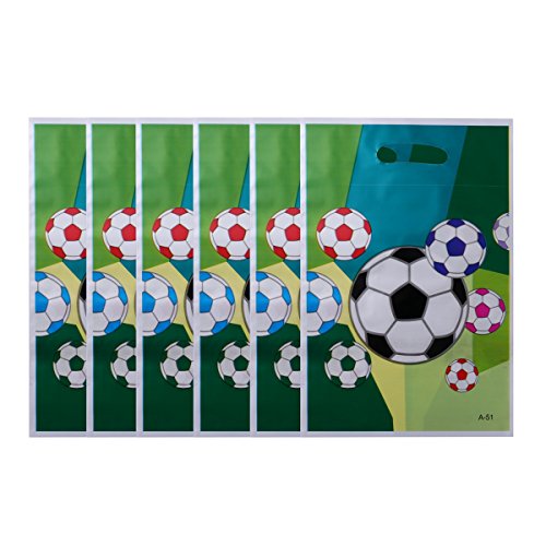 TOYMYTOY 24 bolsas de regalo para fiestas de fútbol, de papel de polietileno, para caramelos, cumpleaños infantiles