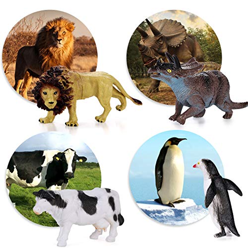 Toyssa 40 Piezas Animales Juguetes Figuras Animales Figuras Dinosaurios Animales Salvajes Marinos Granja Insecto Juguetes Educativos para Niños Niña