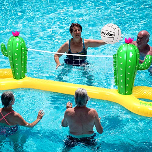 Toyvian Juego Voleibol Piscina Inflable Juego Diversión de Verano Juguete de Piscina Flotante 300X70x100cm