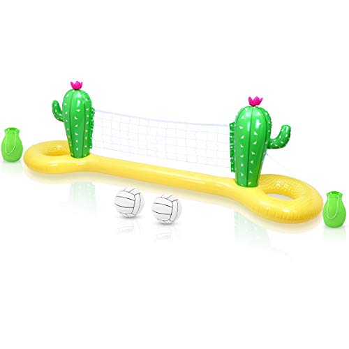 Toyvian Juego Voleibol Piscina Inflable Juego Diversión de Verano Juguete de Piscina Flotante 300X70x100cm