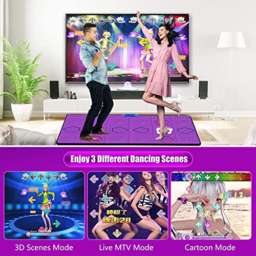 TOYY Running Fitness Wireless Ultra Clear Double Dance Mat para niños y Adultos HDMI TV Computadora multifunción Home Music Game Dance Machine, Regalo de cumpleaños para niños y niñas