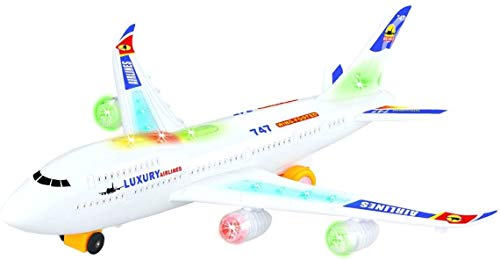 ToyZe Bump and Go Action, Boeing 747 Airplane Toy, con luces y sonidos reales. TR-747