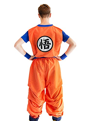 Traje Cosplay de Son Goku de 3 Piezas con símbolo GO | tamaño: M