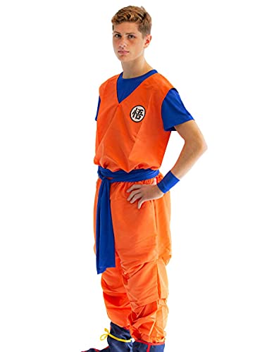 Traje Cosplay de Son Goku de 3 Piezas con símbolo GO | tamaño: M