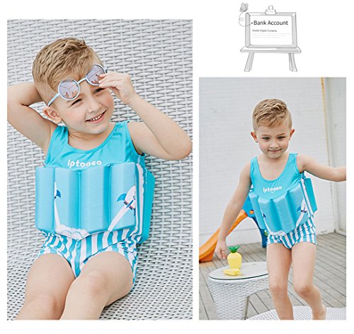 Traje de Flotación para Niños - Bebé Flotante Bañadores y Gorro de Baño Sin Mangas Ropa de Natación Traje de Baño