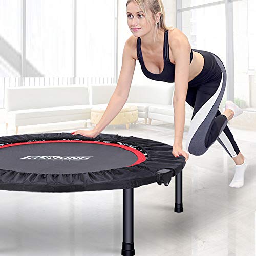 Trampolín Plegable Cama Elástica Fitness con Mango Fitness Plegable 100 cm con Apoyabrazos Ajustables Trampolín para Niños Adultos Gimnasio Interior Equipamiento Deportivo Peso máximo 150 kg/330 lbs