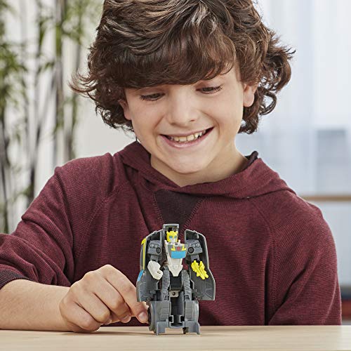 Transformers Bumblebee Cyberverse Adventures Action Attackers: Figura de abejorro de fuerza sigilosa de 1 paso, ataque de acción de disparo de sombra, 4.2 pulgadas