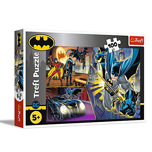 Trefl- Unerschrockener Batman 100 Teile, für Kinder AB 5 Jahren Puzzle, Multicolor (16934)