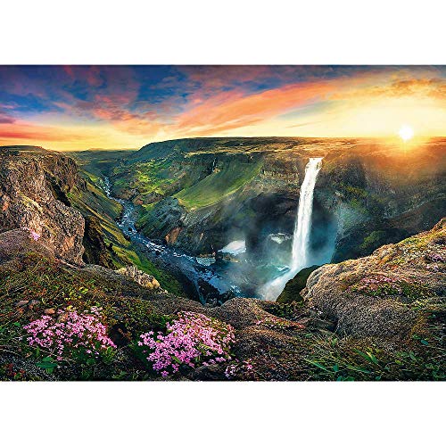 Trefl- Wasserfall Haifoss, Island 2000 Teile, Premium Quality, für Erwachsene und Kinder AB 12 Jahren Puzzle, Color Coloreado (27091)