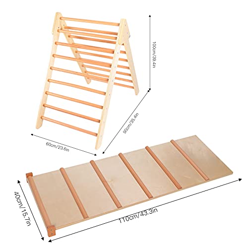 Triángulo De Escalonado para Niños, 2 En 1 Escalera De Juego De Madera Plegable para Niños