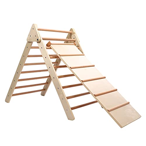 Triángulo De Escalonado para Niños, 2 En 1 Escalera De Juego De Madera Plegable para Niños