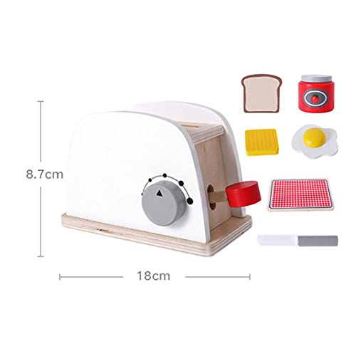 Tuimiyisou Juguetes de Madera de Madera de la Crepe de la máquina de café de la máquina Licuadora máquina de Pan de Madera de Juguete 4pcs Cocina de los niños Juguetes educativos Juguetes