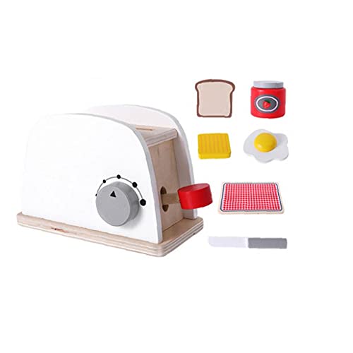 Tuimiyisou Juguetes de Madera de Madera de la Crepe de la máquina de café de la máquina Licuadora máquina de Pan de Madera de Juguete 4pcs Cocina de los niños Juguetes educativos Juguetes