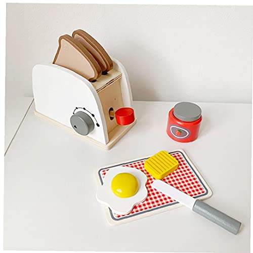 Tuimiyisou Juguetes De Madera De Madera De La Crepe De La Máquina De Café De La Máquina Licuadora Máquina De Pan De Madera De Juguete 4pcs Cocina De Los Niños Juguetes Educativos Juguetes