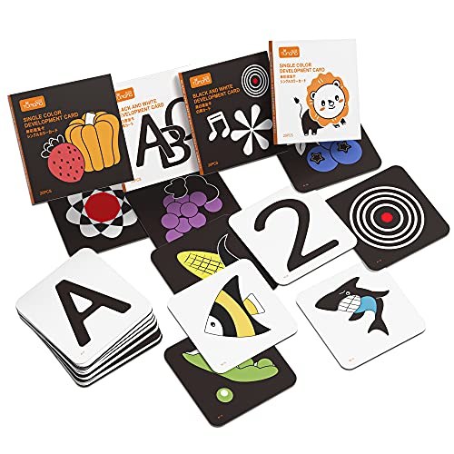 Tumama Tarjetas Negras y Blancas para Bebés,Tarjetas de Contraste para Bebés Estimulación Visual,Juguetes Bebes Recien Nacidos,Juego Educativo para Bebés y Niños(0-12 Meses)